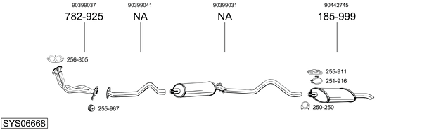 Sistema de gases de escape Vauxhall ASTRA Mk II Hatchback