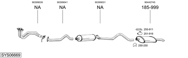 Sistema de gases de escape Vauxhall ASTRA Mk II Hatchback