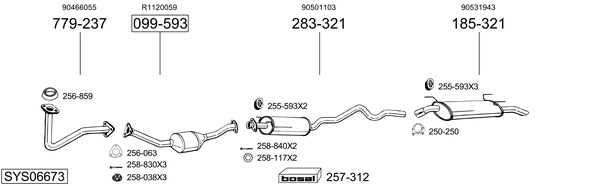 Sistema de gases de escape Vauxhall ASTRA Mk III Estate