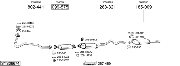 Sistema de gases de escape Vauxhall ASTRA Mk III Estate
