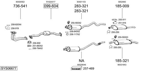 Sistema de gases de escape Vauxhall ASTRA Mk III Estate