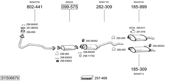 Sistema de gases de escape Vauxhall ASTRA Mk III Hatchback