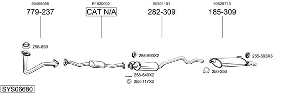 Sistema de gases de escape Vauxhall ASTRA Mk III Hatchback