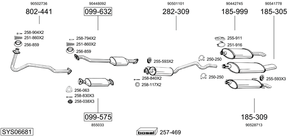 Sistema de gases de escape Vauxhall ASTRA Mk III Hatchback