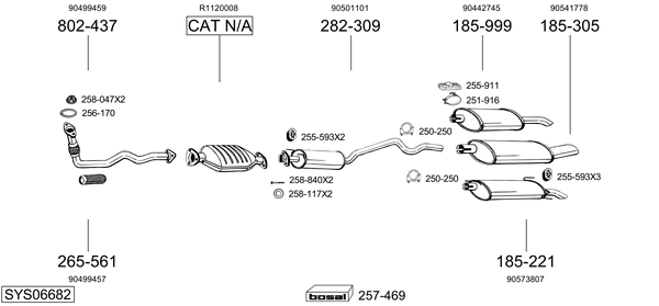 Sistema de gases de escape Vauxhall ASTRA Mk III Hatchback