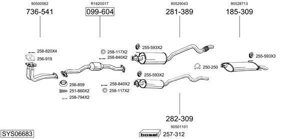 Sistema de gases de escape Vauxhall ASTRA Mk III Hatchback