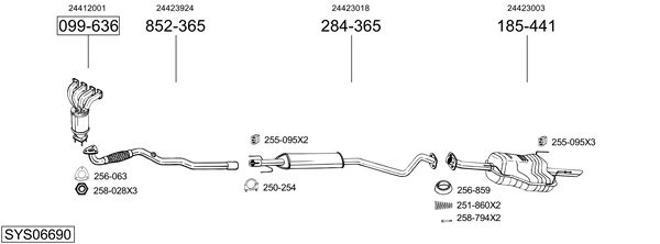 Sistema de gases de escape Vauxhall ASTRA Mk IV Estate