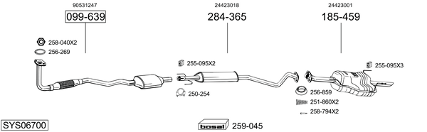 Sistema de gases de escape Vauxhall ASTRA Mk IV Hatchback