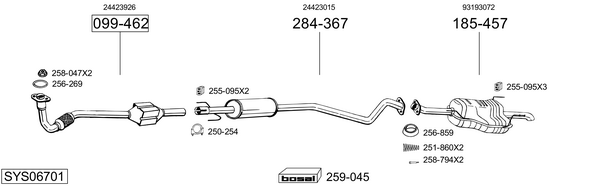 Sistema de gases de escape Vauxhall ASTRA Mk IV Hatchback