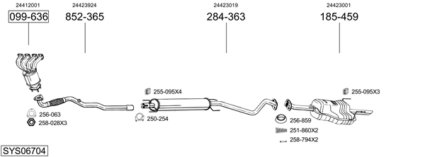 Sistema de gases de escape Vauxhall ASTRA Mk IV Hatchback
