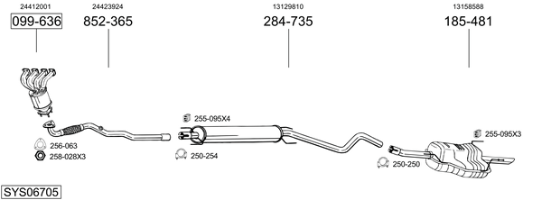 Sistema de gases de escape Vauxhall ASTRA Mk IV Hatchback