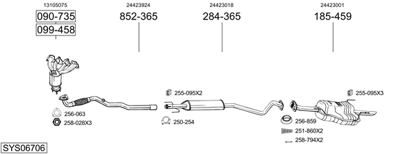 Sistema de gases de escape Vauxhall ASTRA Mk IV Hatchback