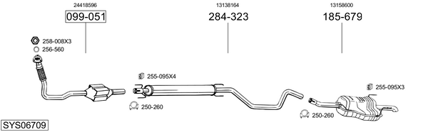 Sistema de gases de escape Vauxhall ASTRA Mk IV Hatchback