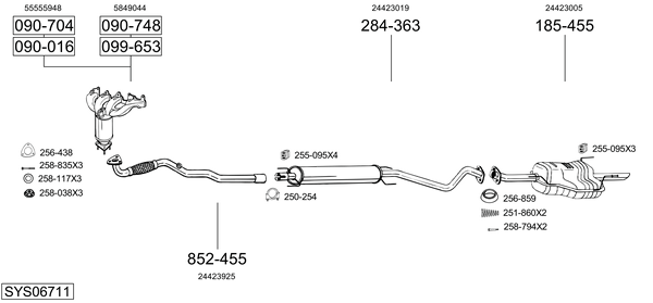 Sistema de gases de escape Vauxhall ASTRA Mk IV Hatchback