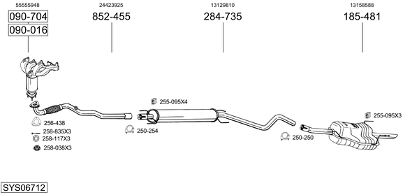 Sistema de gases de escape Vauxhall ASTRA Mk IV Hatchback