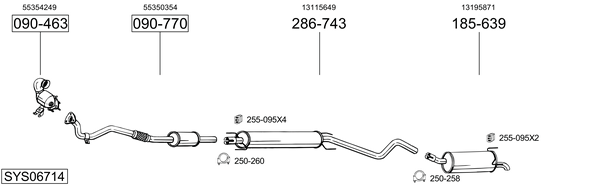 Sistema de gases de escape Vauxhall ASTRA Mk V Estate