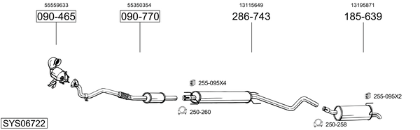 Sistema de gases de escape Vauxhall ASTRA Mk V Estate