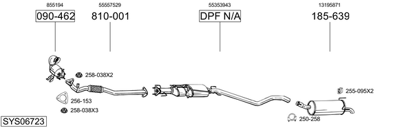 Sistema de gases de escape Vauxhall ASTRA Mk V Estate