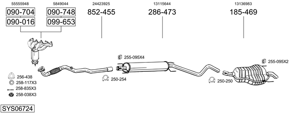 Sistema de gases de escape Vauxhall ASTRA Mk V Estate