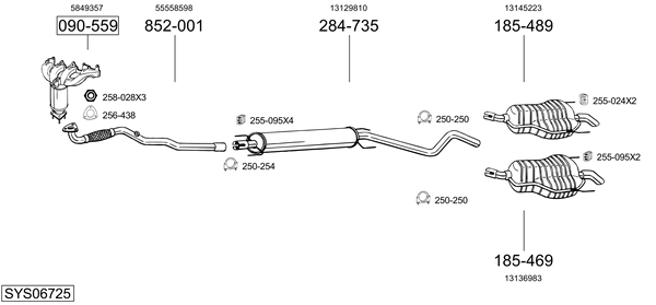 Sistema de gases de escape Vauxhall ASTRA Mk V