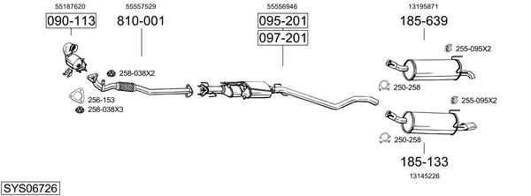 Sistema de gases de escape Vauxhall ASTRA Mk V