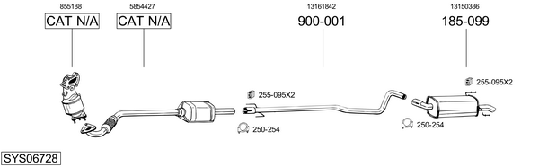 Sistema de gases de escape Vauxhall ASTRA Mk V
