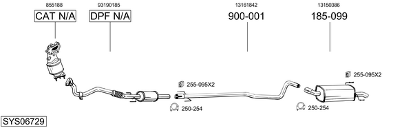 Sistema de gases de escape Vauxhall ASTRA Mk V