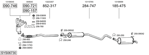 Sistema de gases de escape Vauxhall ASTRA Mk V