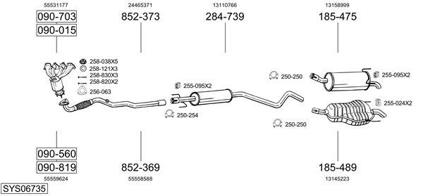 Sistema de gases de escape Vauxhall ASTRA Mk V