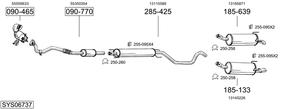 Sistema de gases de escape Vauxhall ASTRA Mk V
