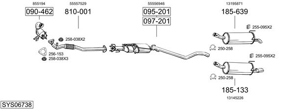 Sistema de gases de escape Vauxhall ASTRA Mk V