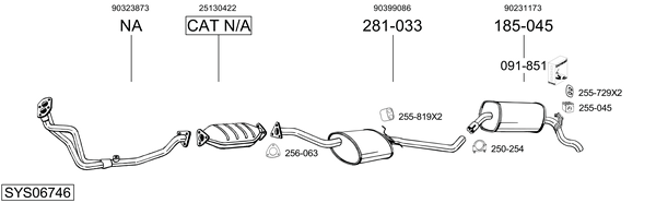 Sistema de gases de escape Vauxhall CARLTON Mk III Saloon