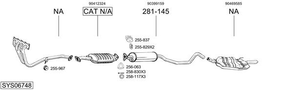 Sistema de gases de escape Vauxhall CAVALIER Mk III Hatchback