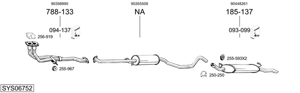 Sistema de gases de escape Vauxhall CAVALIER Mk III Hatchback