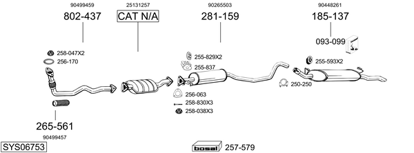 Sistema de gases de escape Vauxhall CAVALIER Mk III Hatchback