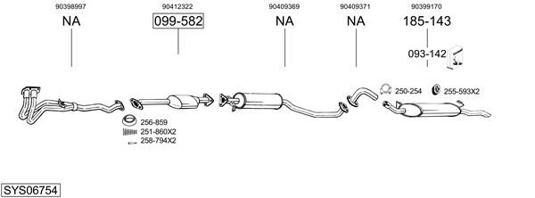 Sistema de gases de escape Vauxhall CAVALIER Mk III Hatchback