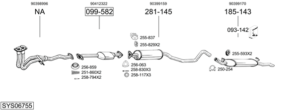 Sistema de gases de escape Vauxhall CAVALIER Mk III Hatchback