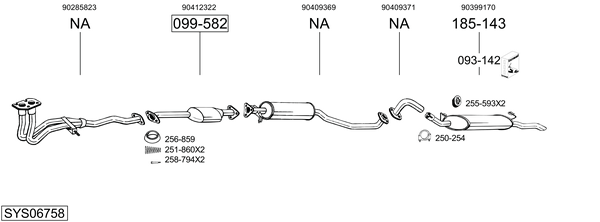 Sistema de gases de escape Vauxhall CAVALIER Mk III Hatchback