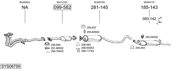 Sistema de gases de escape Vauxhall CAVALIER Mk III Hatchback