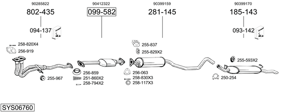 Sistema de gases de escape Vauxhall CAVALIER Mk III Hatchback