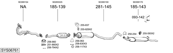 Sistema de gases de escape Vauxhall CAVALIER Mk III Hatchback