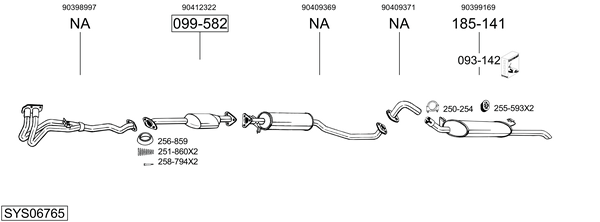 Sistema de gases de escape Vauxhall CAVALIER Mk III Saloon