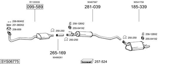 Sistema de gases de escape Vauxhall CORSA Mk I