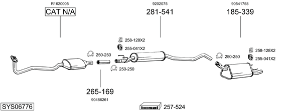 Sistema de gases de escape Vauxhall CORSA Mk I