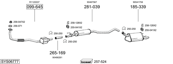 Sistema de gases de escape Vauxhall CORSA Mk I