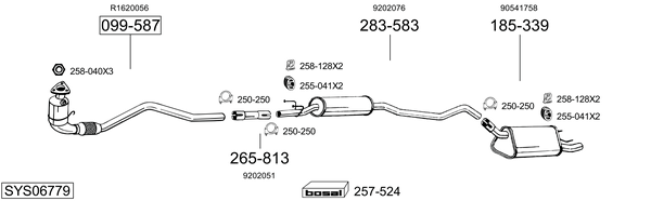 Sistema de gases de escape Vauxhall CORSA Mk I