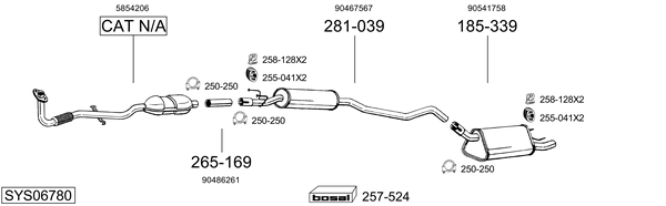 Sistema de gases de escape Vauxhall CORSA Mk I