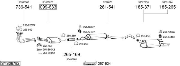 Sistema de gases de escape Vauxhall CORSA Mk I