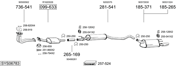 Sistema de gases de escape Vauxhall CORSA Mk I
