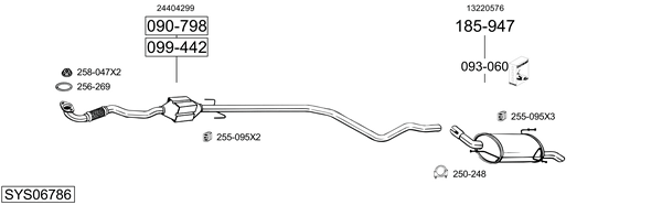 Sistema de gases de escape Vauxhall CORSA Mk II